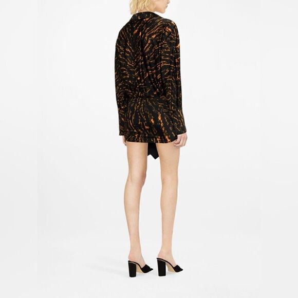 NWT The Attico Mini Black Shirt Dress Tiger Abstract Patterned 970€ Size S - Picture 4 of 17